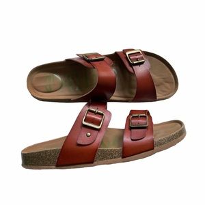 Mad Love Keava Footbed Sandals In Cognac